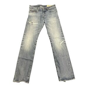 Diesel Jeans Mens 29 Blue Buster Regular Slim-Tapered Distressed Stretch Denim